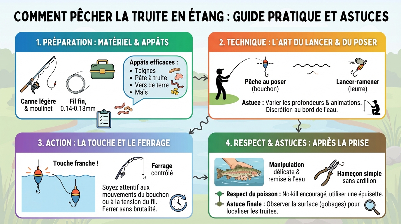 Comment pêcher la truite en étang : guide pratique et astuces 1 Techniques de pêche efficaces
