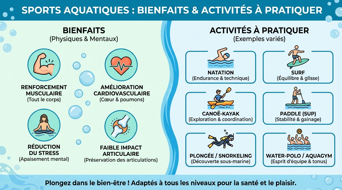 Découvrez les sports aquatiques : bienfaits et activités à pratiquer 1 Les bienfaits des sports aquatiques