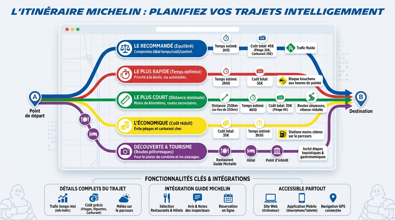 Découvrez l'itinéraire michelin pour vos trajets 1 Avantages de l'itinéraire Michelin