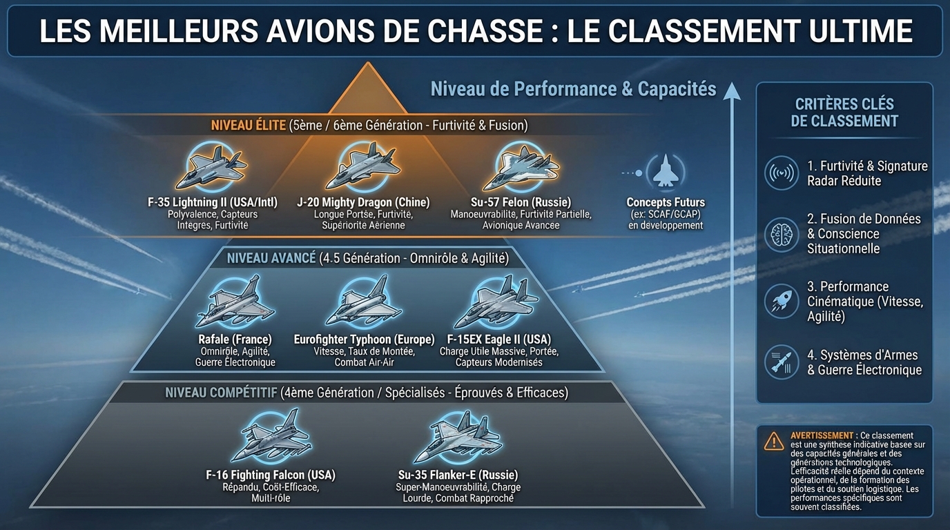 Les meilleurs avions de chasse : le classement ultime 1 Critères de classement