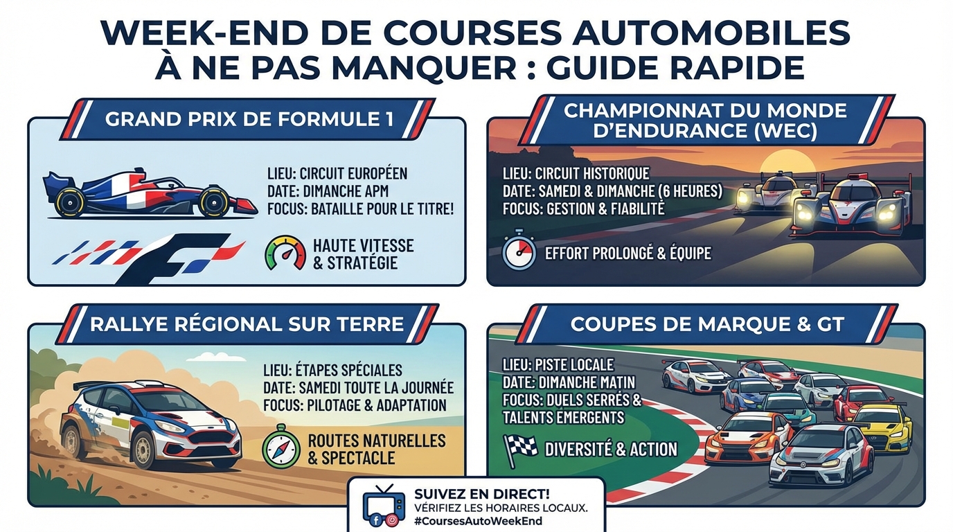 Calendrier des courses de ce week-end