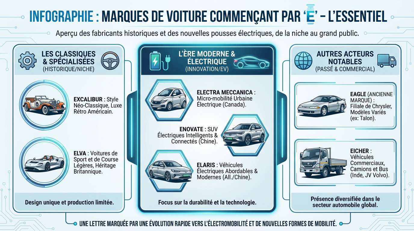Découvrez les marques de voiture en e : tout ce qu'il faut savoir 1 Liste des marques de voiture en E