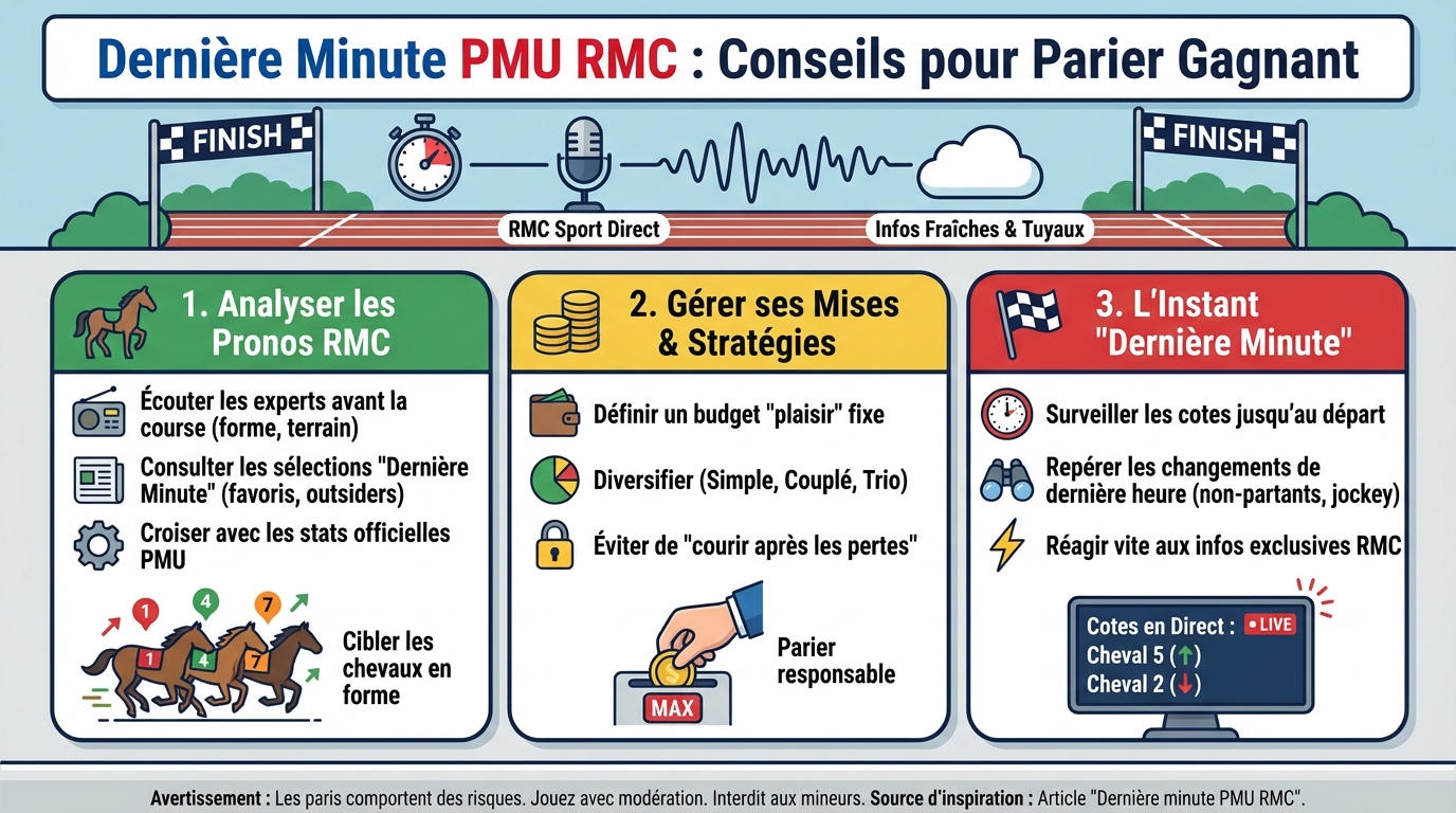 Dernière minute PMU RMC : conseils pour parier gagnant 1 Comment utiliser la dernière minute pour vos paris ?