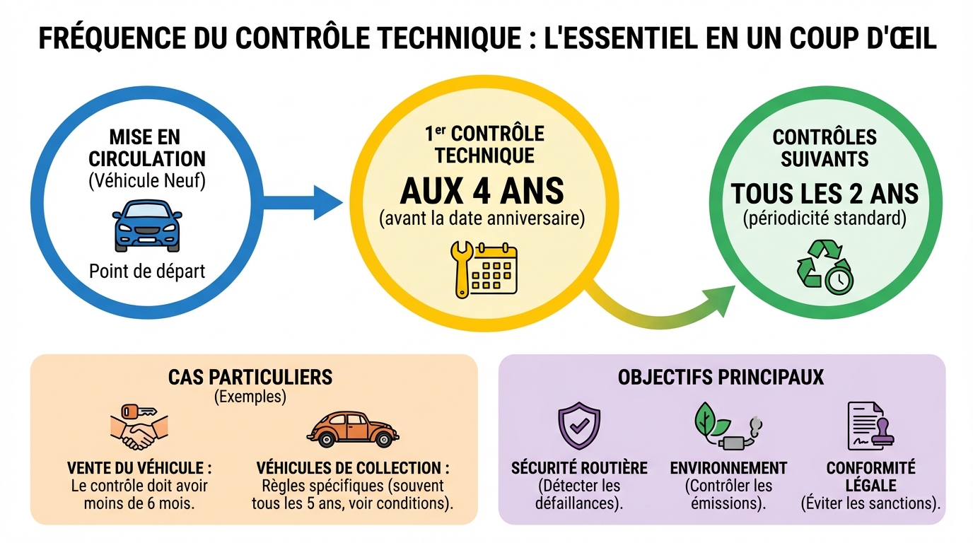 Fréquence du contrôle technique : tout ce qu'il faut savoir 1 Fréquence du contrôle technique