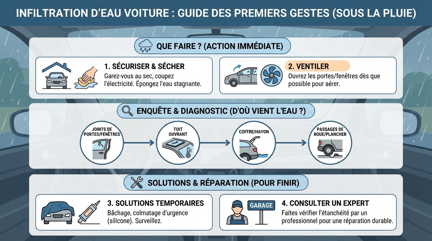 Infiltration d'eau dans votre voiture sous la pluie : que faire ? 1 Comment prévenir les infiltrations d'eau ?