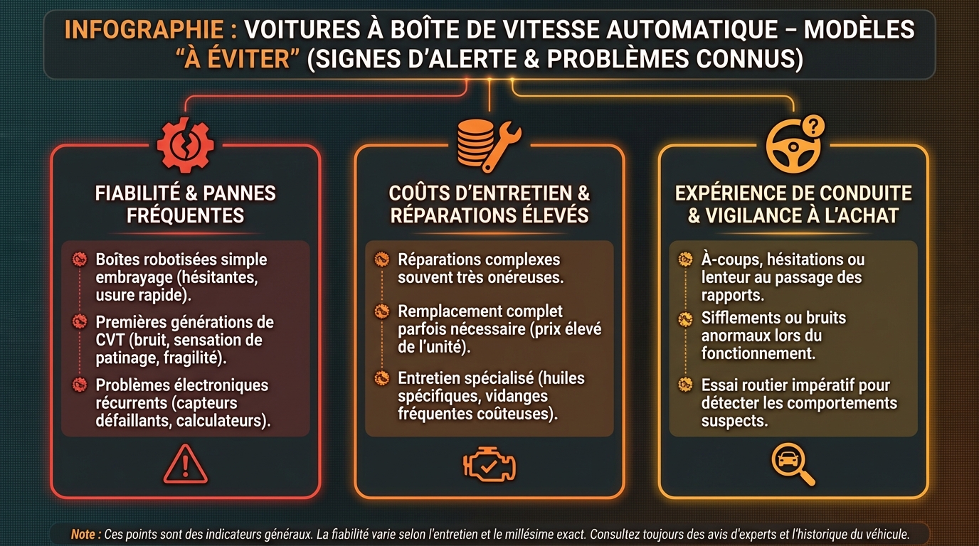 Les voitures à boîte de vitesse automatique : modèles à éviter 1 Top 5 des modèles à éviter