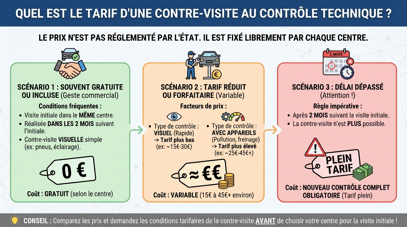Quel est le tarif d'une contre visite au contrôle technique ? 1 Comparatif des tarifs des centres