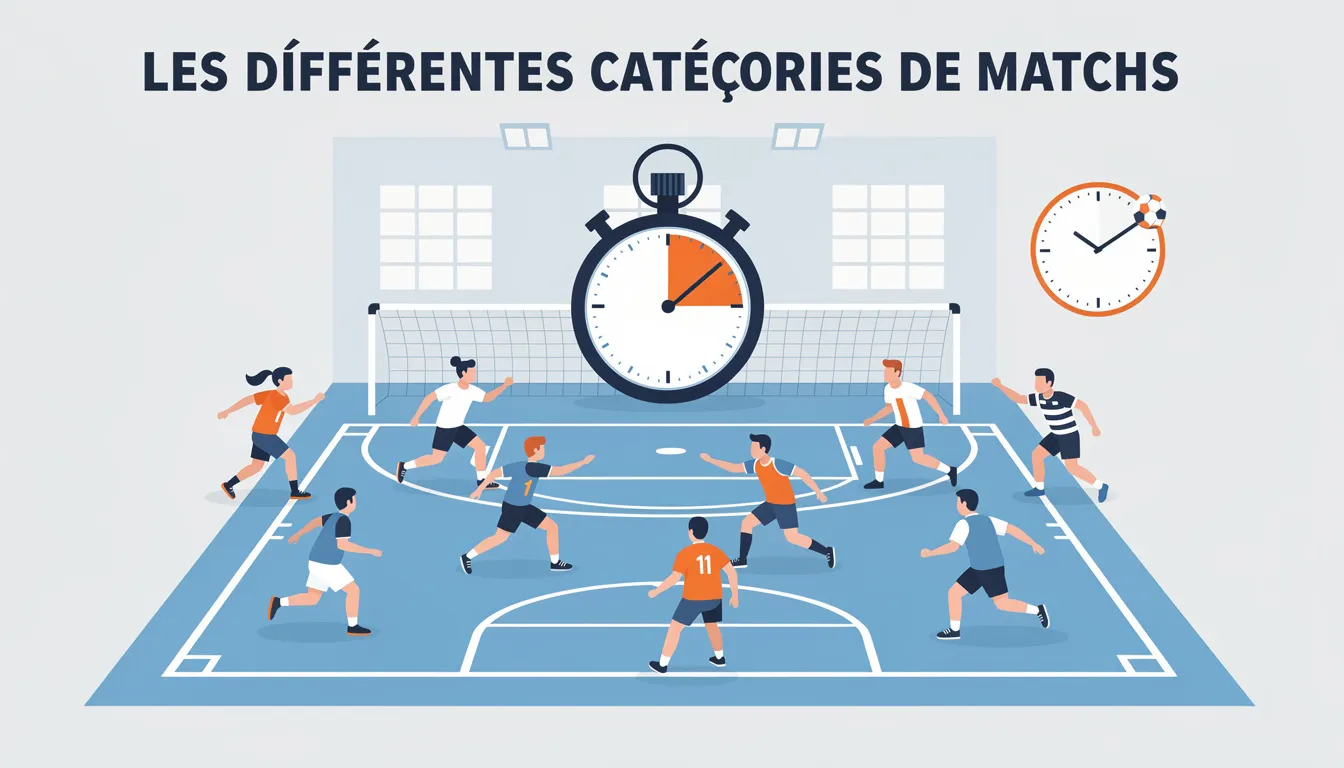 Combien de temps dure un match de handball ? 1 Les différentes catégories de matchs